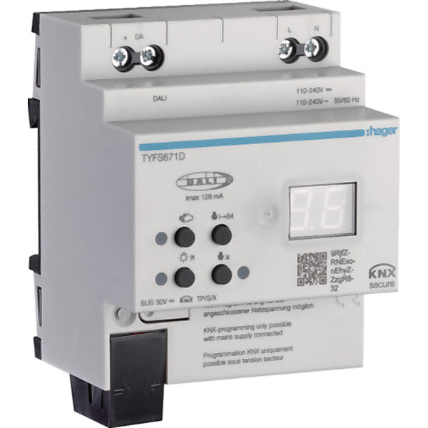 Hager KNX/DALI 2 Gateway Secure, 1 Fach TYFS671D